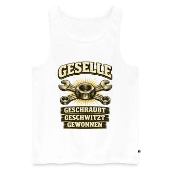 Geselle Gesellenprüfung bestanden Ausbildung - Männer Premium Bio Tank Top - Weiß - Vorne - Michal (187cm)