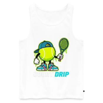 Court Tennis Cartoon - Männer Premium Bio Tank Top - Weiß - Vorne - Michal (187cm)