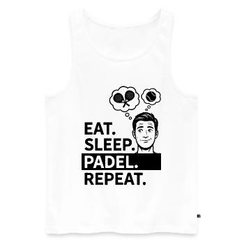 Eat Sleep Padel Repeat Lifestyle Sport Routine - Men's Premium Organic Tank Top - white - Front - AI Model Male 178 light (178cm)