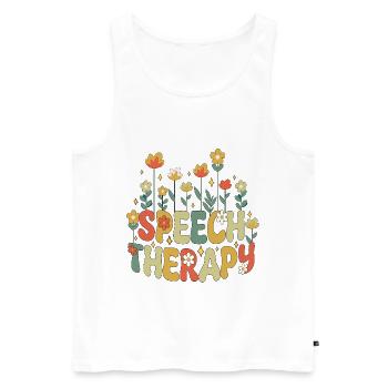 Sprachtherapie SLP Therapeut Retro Vintage - Männer Premium Bio Tank Top - Weiß - Vorne - Michal (187cm)