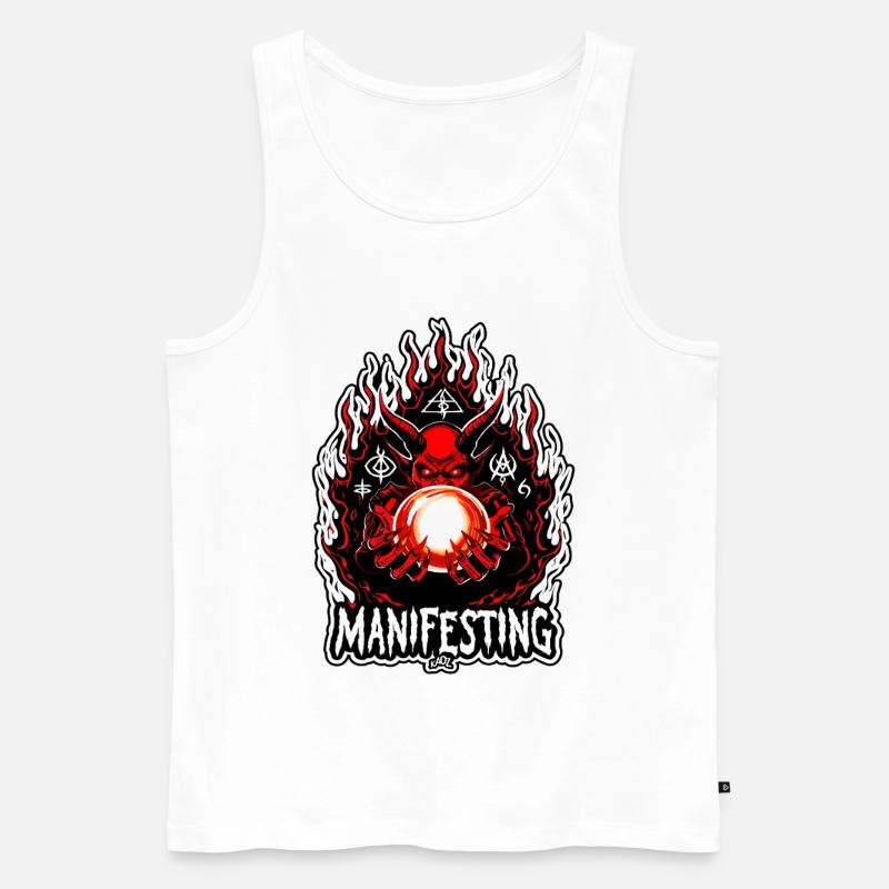 Flammengebundener Manifestierender Dämon - Männer Premium Bio Tank Top - Weiß
