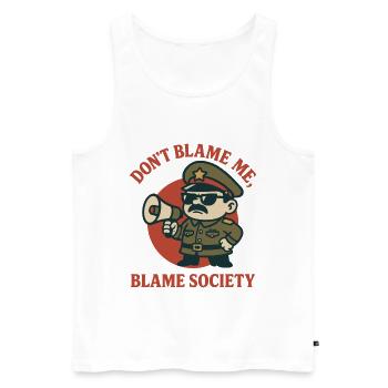 Dont Blame Me Sheriff - Men's Premium Organic Tank Top - white - Front - Michal (187cm)