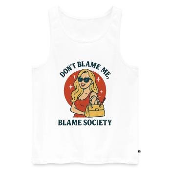 Ne blâme pas la société - Débardeur bio Premium Homme - blanc - Devant - Michal (187cm)