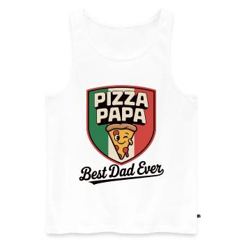 Best Dad Ever Pizza Shirt Italien Vater Geschenk - Männer Premium Bio Tank Top - Weiß - Vorne - Michal (187cm)