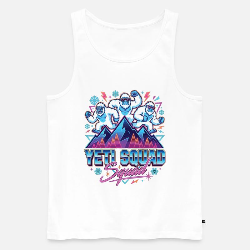 Yeti Squad Ski Snowboard Winter - Männer Premium Bio Tank Top - Weiß