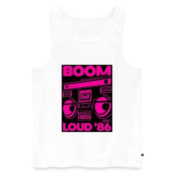 Boom Loud '86 Boombox Neon - Men's Premium Organic Tank Top - white - Front - AI Model Male 178 light (178cm)