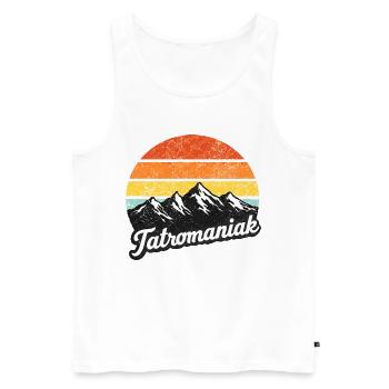 Tatromaniak Mountain Sunset Retro - Männer Premium Bio Tank Top - Weiß - Vorne - AI Model Male 178 light (178cm)