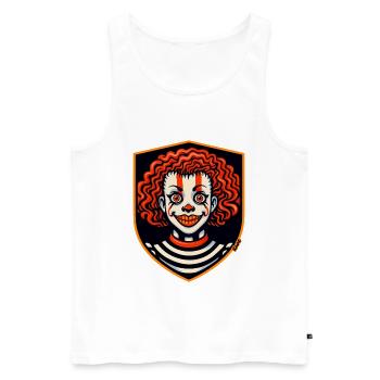 Harlequin Fury Shield Clown - Men's Premium Organic Tank Top - white - Front - AI Model Male 178 light (178cm)