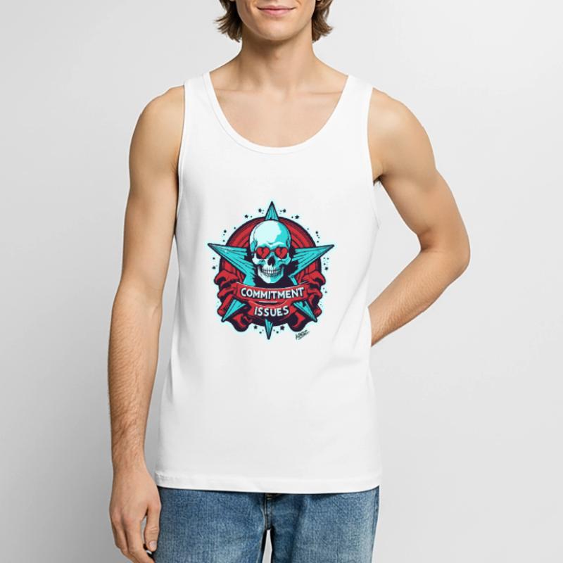 Commitment Issues Skull Badge Men's Premium Organic Tank Top