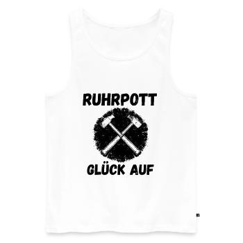 Hammerkreuz im Kreis – Grunge Stil - Männer Premium Bio Tank Top - Weiß - Vorne - AI Model Male 178 light (178cm)
