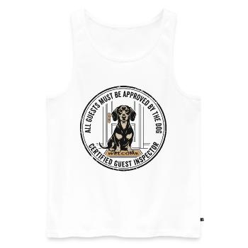 Alle Gäste von The Dog Design genehmigt - Männer Premium Bio Tank Top - Weiß - Vorne - Michal (187cm)