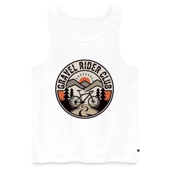 Gravel Bike - Gravel Rider Club - Bikepacking - Men's Premium Organic Tank Top - white - Front - Michal (187cm)