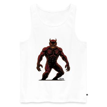 Karmesin-Dämonen-Silhouette - Männer Premium Bio Tank Top - Weiß - Vorne - Michal (187cm)