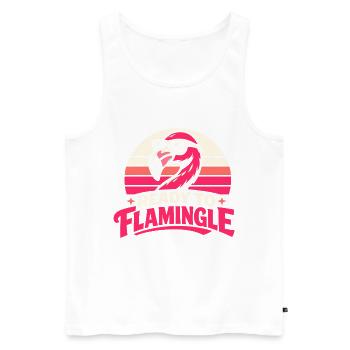 Ready to Flamingle - Männer Premium Bio Tank Top - Weiß - Vorne - Michal (187cm)