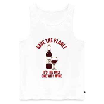 Save Water Drink Wine Shirt Lustig - Männer Premium Bio Tank Top - Weiß - Vorne - Michal (187cm)