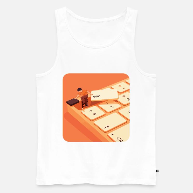ESC – Work Mode Off - Männer Premium Bio Tank Top - Weiß