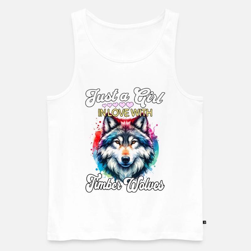 Grauwolf Mädchen Timber Wolf - Männer Premium Bio Tank Top - Weiß