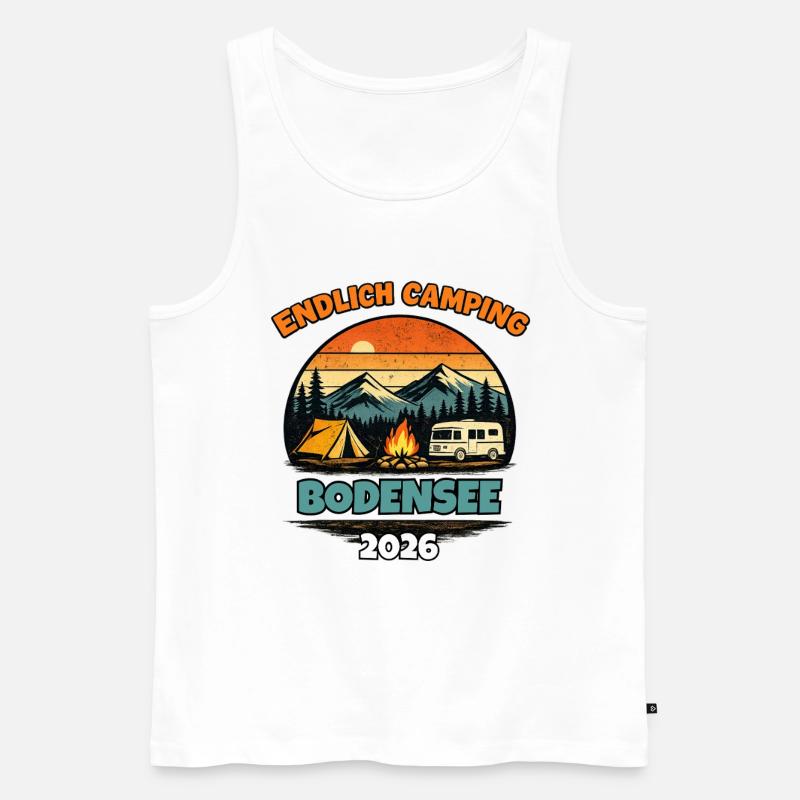 Endlich Camping Bodensee 2026 Camper Wohnmobil  - Männer Premium Bio Tank Top - Weiß