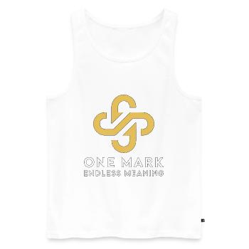 Designer de logos One Mark Endless Graphiste - Débardeur bio Premium Homme - blanc - Devant - AI Model Male 178 light (178cm)