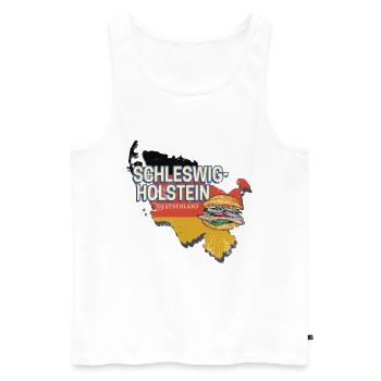 Schleswig-Holstein Deutschland Bundesland Souvenir - Männer Premium Bio Tank Top - Weiß - Vorne - Michal (187cm)