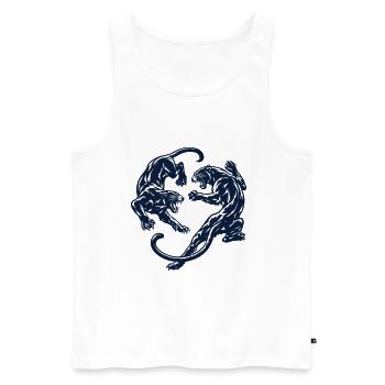 Cercle des Panthères – Combat des Ombres - Débardeur bio Premium Homme - blanc - Devant - Michal (187cm)
