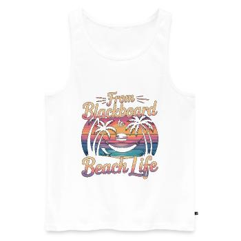 Retired Teacher From Blackboard To Beach Educator - Men's Premium Organic Tank Top - white - Front - AI Model Male 178 light (178cm)