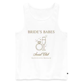 Bride Babes Shirt JGA Bachelorette Team Bride - Männer Premium Bio Tank Top - Weiß - Vorne - AI Model Male 178 light (178cm)