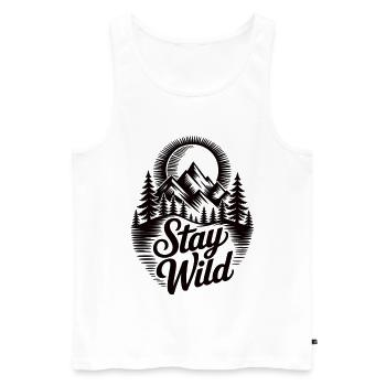 Outdoor Nature Mountains Forest Minimal Shirt - Men's Premium Organic Tank Top - white - Front - Michal (187cm)