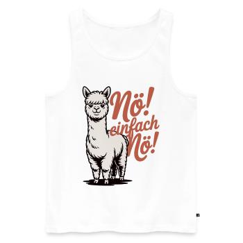 Nö einfach Nö Shirt mit Lama - Geschenk Lama Fans - Männer Premium Bio Tank Top - Weiß - Vorne - AI Model Male 178 light (178cm)