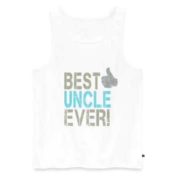 Best Uncle Ever for Uncle Design with Thumbs Up - Men's Premium Organic Tank Top - white - Front - AI Model Male 178 light (178cm)