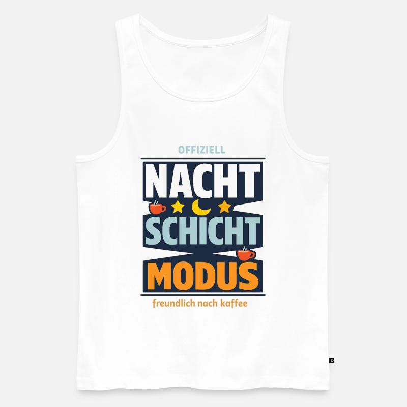 Offiziell Nachtschicht Modus Kaffee Spruch - Männer Premium Bio Tank Top - Weiß