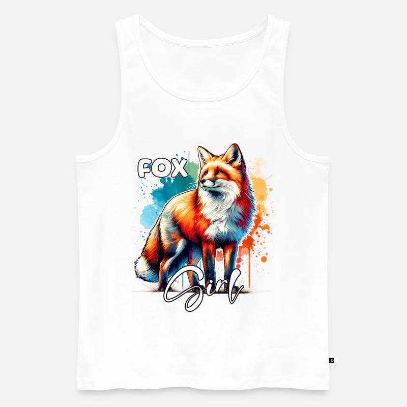 Fox Mädchen Rotfuchs Fuchs - Männer Premium Bio Tank Top - Weiß