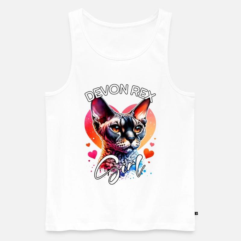 Devon Rex Mädchen Devon Rex - Männer Premium Bio Tank Top - Weiß