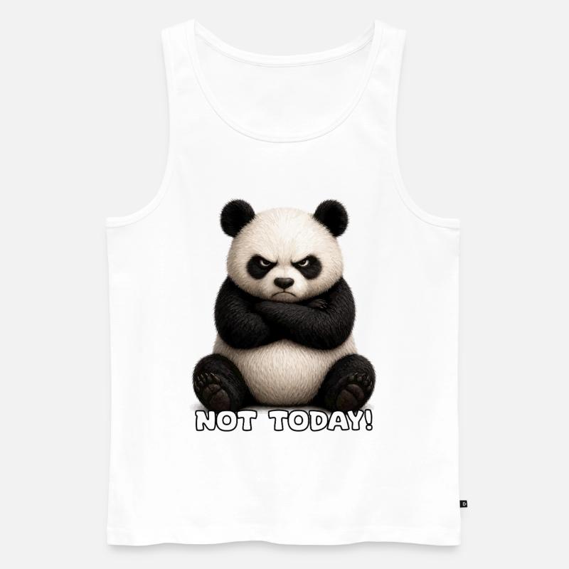 Panda Not Today Meme - Männer Premium Bio Tank Top - Weiß