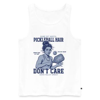 Pickleball-Haare, der sich nicht interessiert, lustiger Gurkenballspieler - Männer Premium Bio Tank Top - Weiß - Vorne - Michal (187cm)