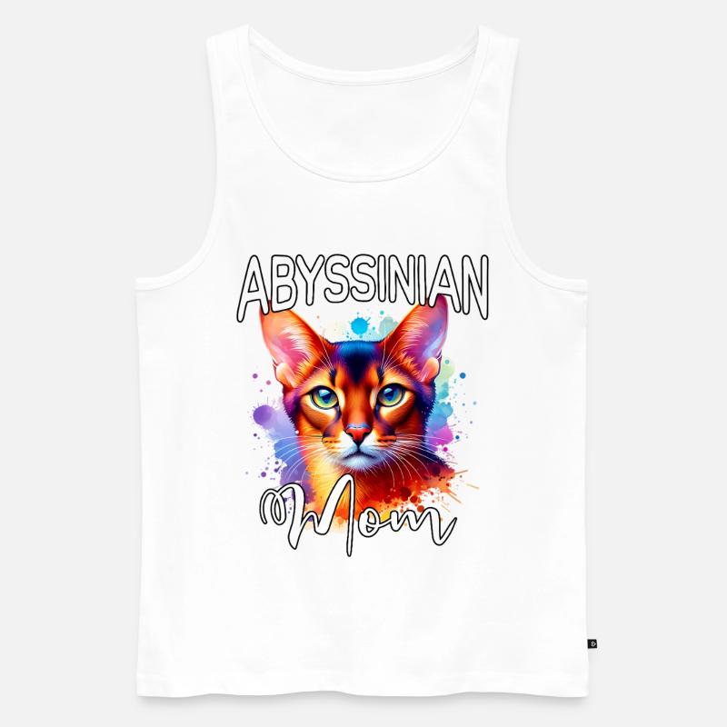 Abessinierkatze Mama - Männer Premium Bio Tank Top - Weiß