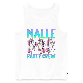 Malle Party Crew - Männer Premium Bio Tank Top - Weiß - Vorne - AI Model Male 178 light (178cm)