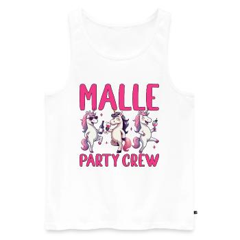 Malle Party Crew 2026 - Männer Premium Bio Tank Top - Weiß - Vorne - AI Model Male 178 light (178cm)