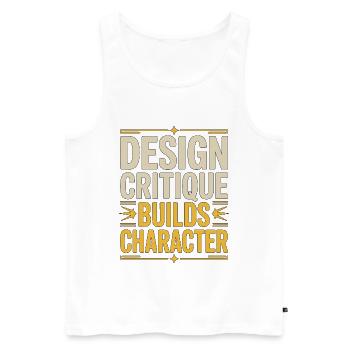 Designer Éducateur La critique du design développe l’amoureux de l’art - Débardeur bio Premium Homme - blanc - Devant - Michal (187cm)