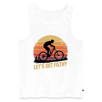 Mountainbike Downhill MTB Riding Radsport Action - Männer Premium Bio Tank Top - Weiß - Vorne - Michal (187cm)