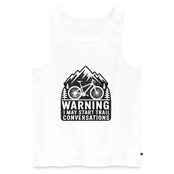 Mountainbike Downhill MTB Riding Radsport Action - Männer Premium Bio Tank Top - Weiß - Vorne - Michal (187cm)