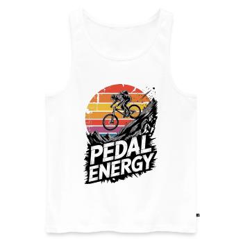 Mountainbike Downhill MTB Riding Radsport Action - Männer Premium Bio Tank Top - Weiß - Vorne - Michal (187cm)