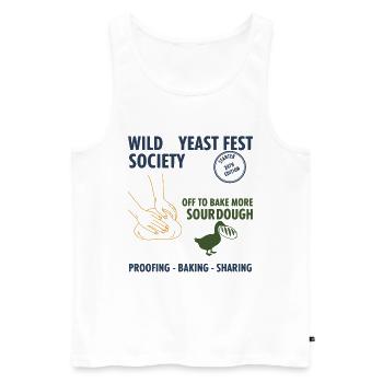 sourdough Wild Yeast Fest Society Off To Bake More - Men's Premium Organic Tank Top - white - Front - Michal (187cm)