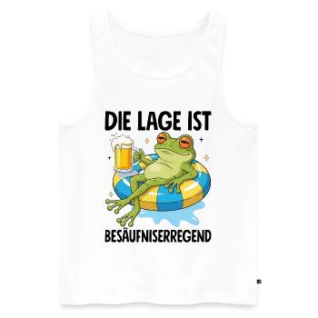 Die Lage Ist Besäufniserregend Frosch - Männer Premium Bio Tank Top - Weiß - Vorne - AI Model Male 178 light (178cm)