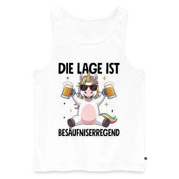 Die Lage Ist Besäufniserregend Einhorn - Männer Premium Bio Tank Top - Weiß - Vorne - AI Model Male 178 light (178cm)