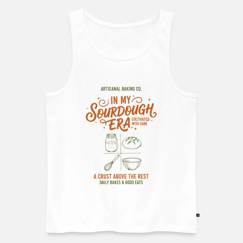 Surteig-Ära Lokaler Sauerteigbrot-Backer - Männer Premium Bio Tank Top - Weiß
