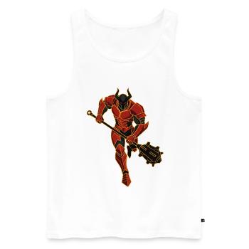 Devil Demon Mask Death Fantasy Satan Halloween - Men's Premium Organic Tank Top - white - Front - AI Model Male 178 light (178cm)