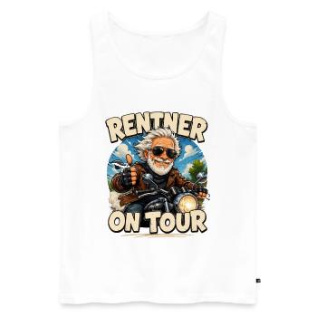 Rentner On Tour – Motorrad Charme - Männer Premium Bio Tank Top - Weiß - Vorne - Michal (187cm)