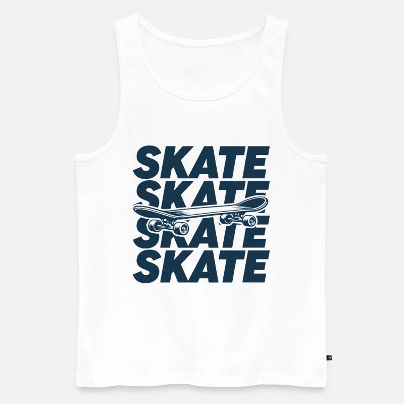Skateboard | Skate | Skateboarder Geschenk - Männer Premium Bio Tank Top - Weiß