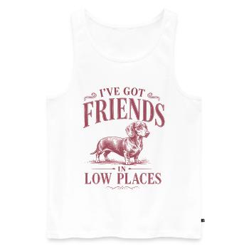 Funny dachshund design for dog owners - Men's Premium Organic Tank Top - white - Front - Michal (187cm)